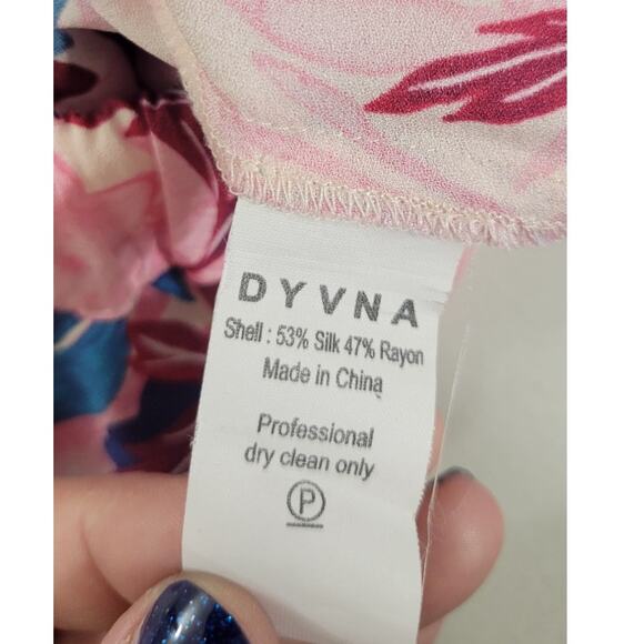 DYVNA Pants Womens X-Small Wide Legged Floral Cottagecore Whimsical Silk Blend - Picture 10 of 10